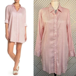 Onia Marie Dress Striped‎ Button Coverup Tunic